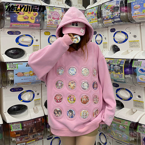 二次元甜酷侣装连帽卫衣