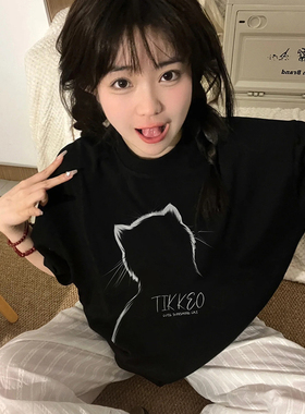 国潮牌休闲纯棉短袖t恤男女2026夏季ins百搭港风宽松半袖体恤上衣