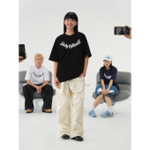 复古字母印花情侣装 衫 t恤男女重磅oversize短袖 潮牌半袖 夏季 美式