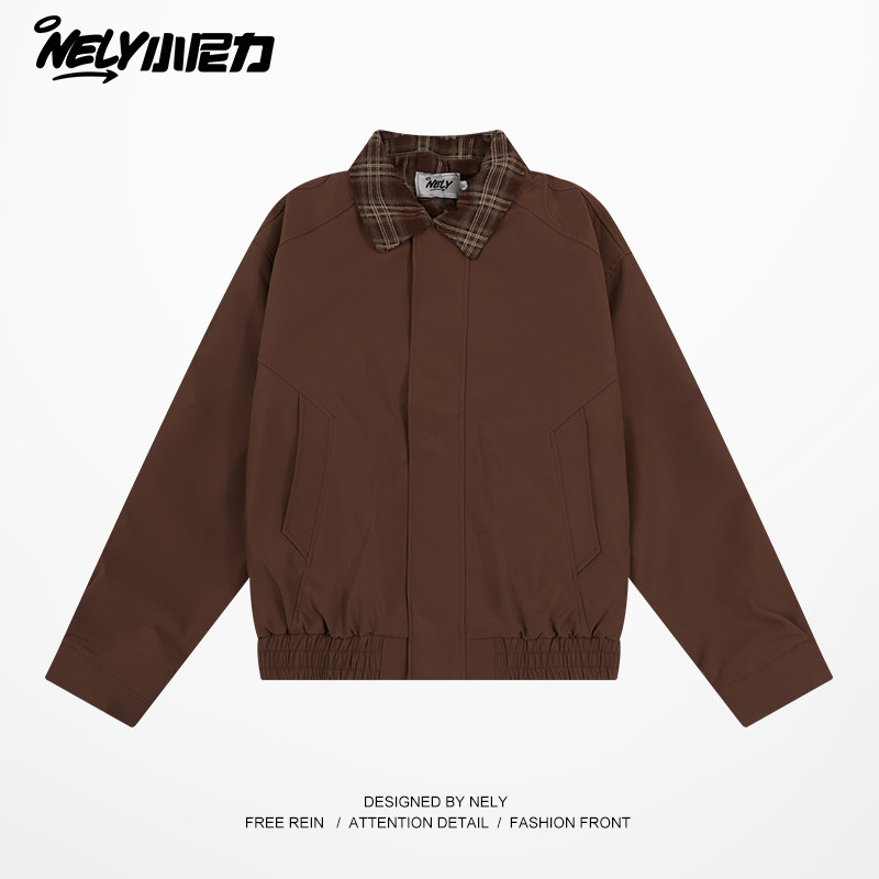 小尼力美式复古格子假两件复古男潮牌宽松夹棉保暖情侣棉服外套,男装,夹克,淘宝优惠券,粉丝福利购,淘宝优惠卷