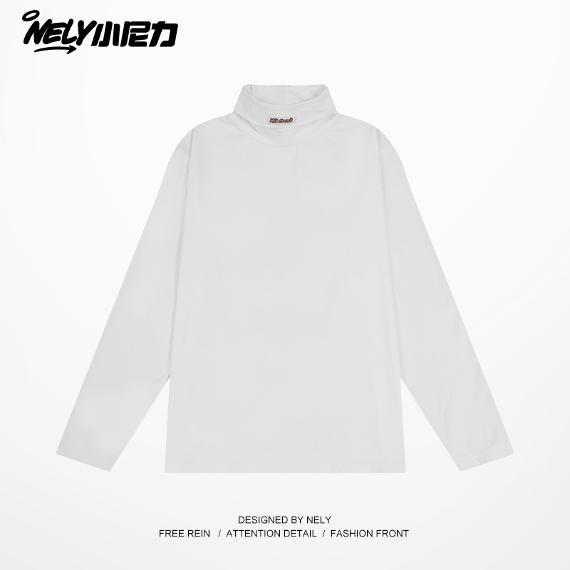 小尼力潮牌高领长袖T恤
