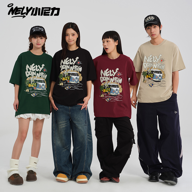 小尼力夏季潮牌男女纯棉短袖T恤