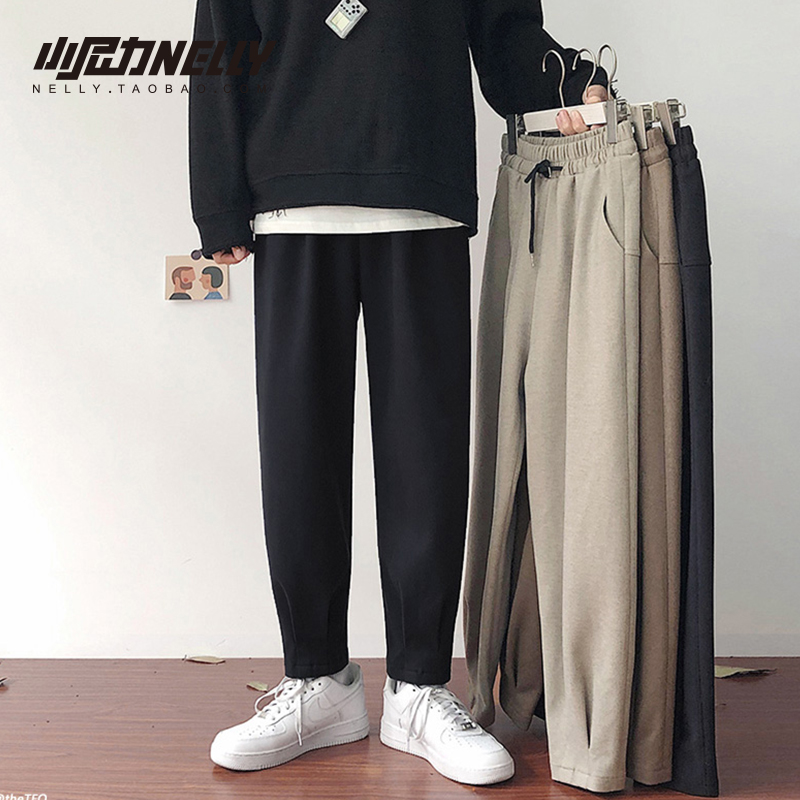 夏季纯棉九分春秋款直筒百搭裤子