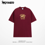 喜气中文国潮小众原创oversize印花宽松短袖 男女t恤 夏纯棉美式