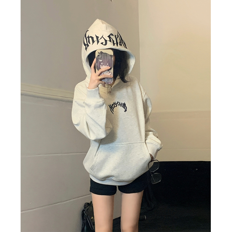 小尼力帽子刺绣连帽卫衣