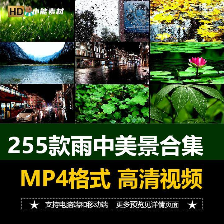 唯美意境下雨天空树叶水滴水珠雨中屋檐伤感治愈短片剪辑视频素材
