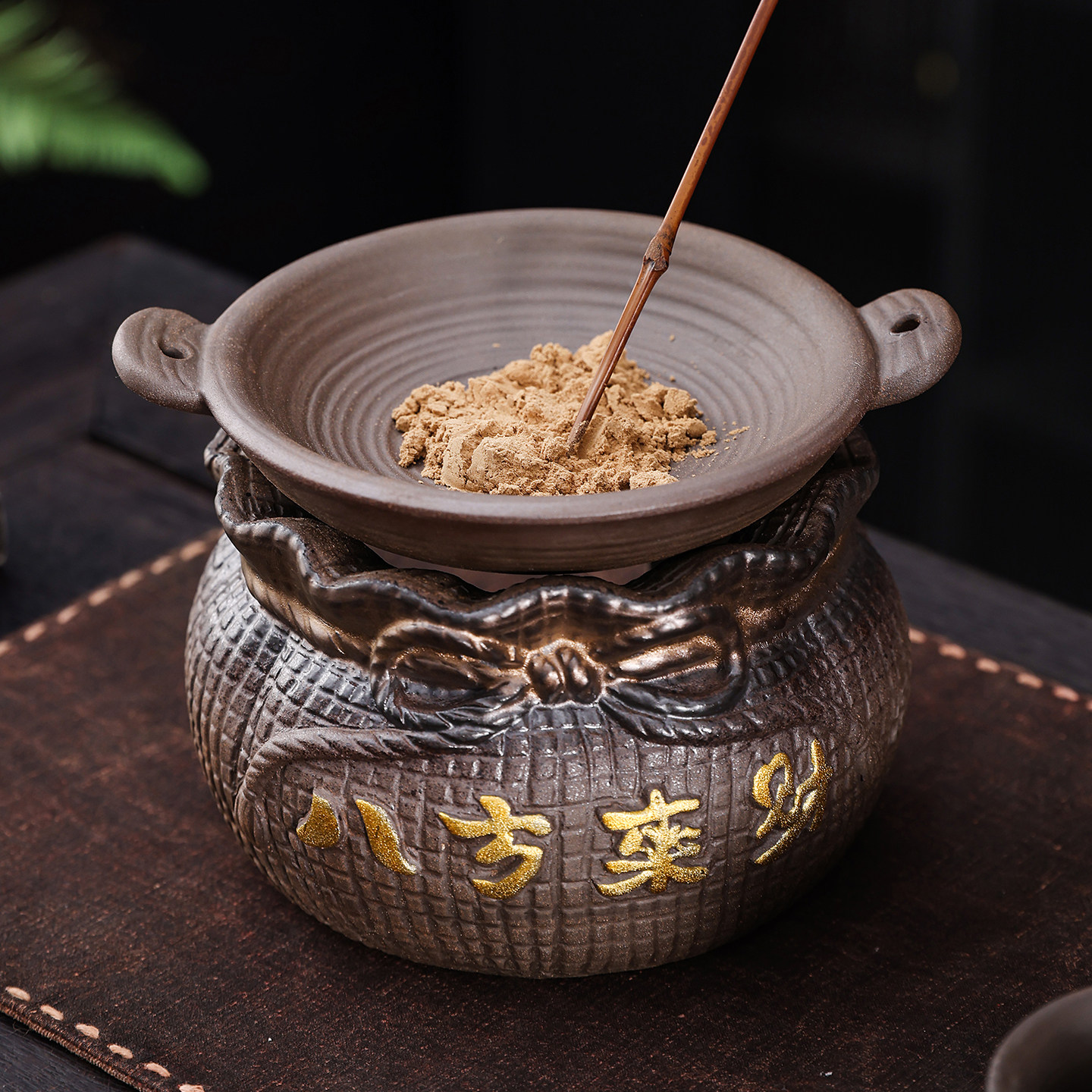 粗陶烤茶炉蜡烛温茶提香烘焙