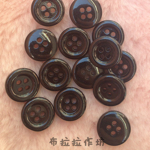 布拉拉作坊 黑白色衬衣 衬衫四孔纽扣 衬衣纽扣 通用扣子1元4颗