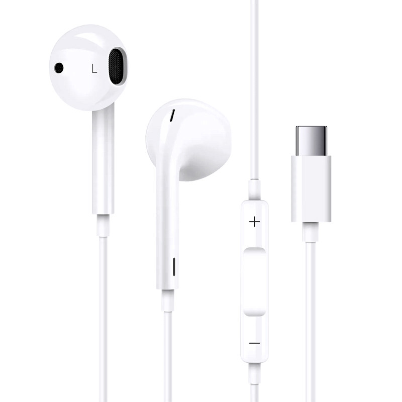 佰通有线耳机TYPE-C适用于iPhone15/16/17Pro手机USB-C口耳塞批发