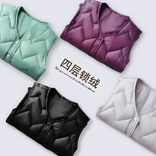 断码 羽绒马甲打底贴身轻薄羽绒背心坎肩保暖内衣 清仓秋冬内穿短款