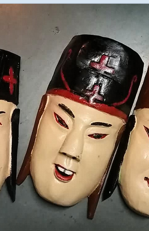 傩戏傩木雕彩绘彩色傩面具傩神脸谱脸子跳傩舞33cm