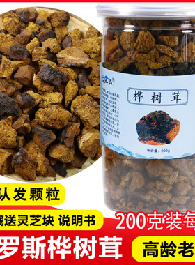 桦树茸白桦树茸野生桦褐孔菌黑金非俄罗斯进口chaga恰咖颗粒200克