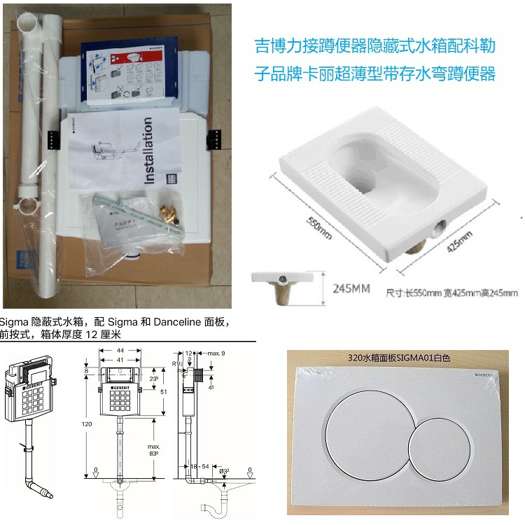 正品吉博力劳灵系列UP300接蹲便器水箱面板蹲坑套餐-封面