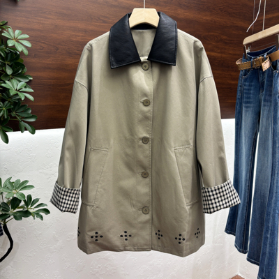 卡其色风衣女小个子2026春季韩版新款气质英伦宽松中长外套晗9982