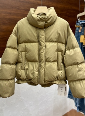 HR77正品HRT139冬新款加厚短款立领羽绒服女保暖小个子面包服外套