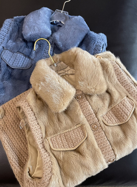 烟火家 皮草马甲！进口水貂，毛感丰厚水貂毛拼接针织背心