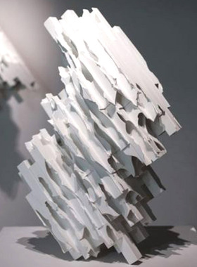 现代简约白色假山摆件