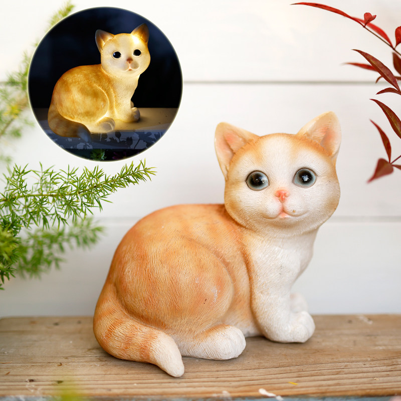 小猫咪花园摆件动物树脂工艺品庭院阳台动物摆设创意户外装饰布置