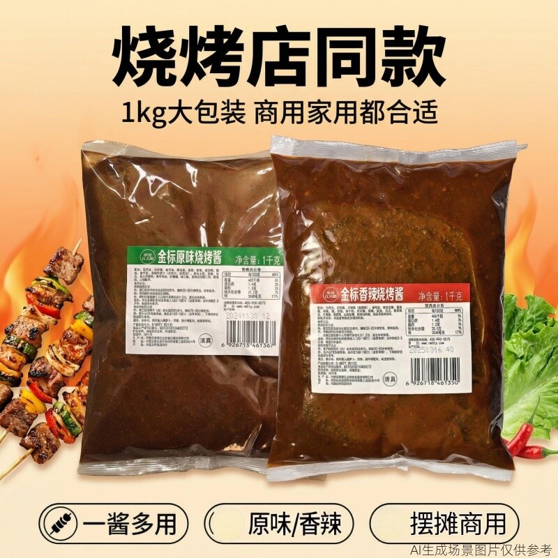 红太阳烧烤酱原味香辣清真烤肉酱