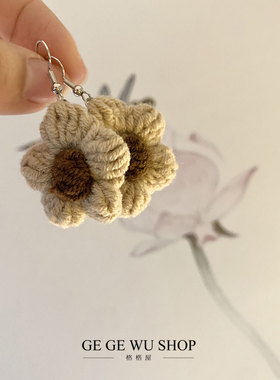 手作可爱无耳洞甜美风五瓣花
