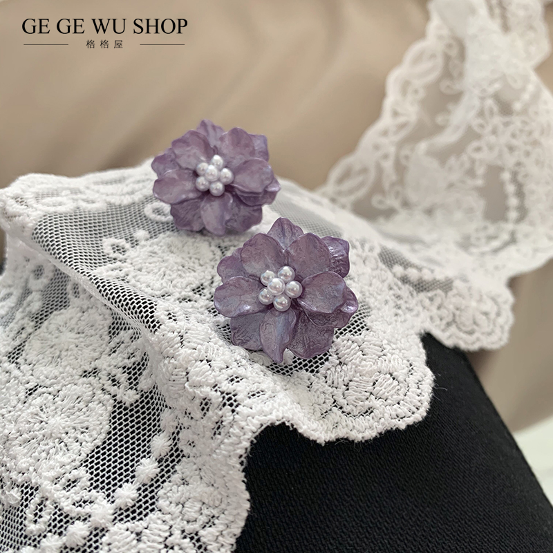 GGW手作S925银针优雅小香山茶花