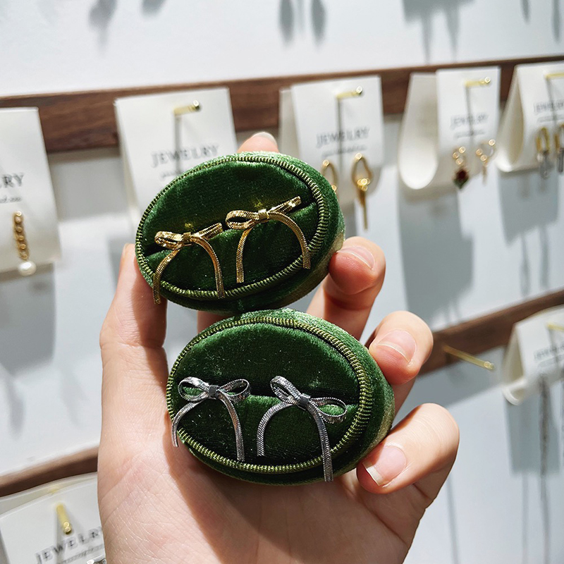 GGW 少女风软体蛇骨蝴蝶结钛钢耳环甜美精致绑带耳钉个性百搭耳饰