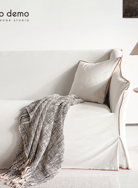 定制ins风棉麻沙发巾纯色北欧巴克赛沙发套防尘可洗 卢卡DecoDemo