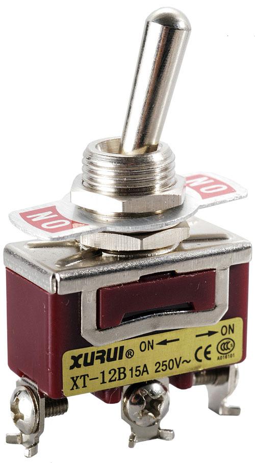 正品旭瑞钮子开关XT-12B ON-ON单刀双掷三脚两档两开拔动摇臂开关