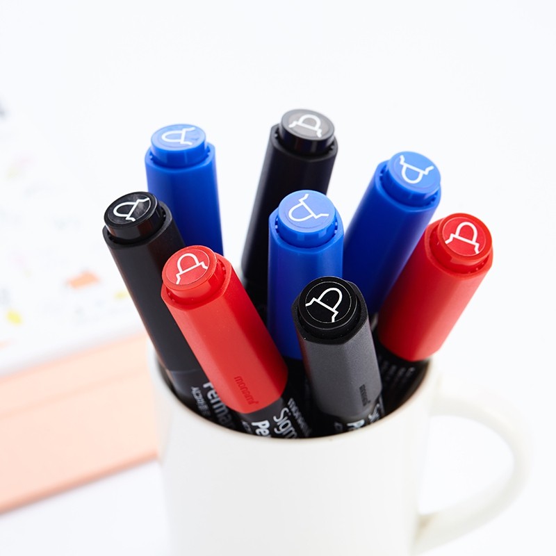 慕那美记号笔油性大头红蓝黑色粗防水几号记好标签粗头大容量粗笔