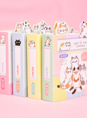 台湾猫咪6折MEMO便签本彩页小豆本随身折叠款本子O-cat不理猫可爱