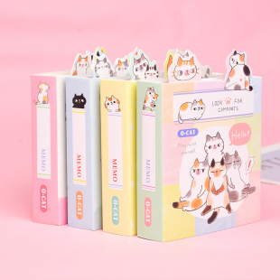 台湾猫咪6折MEMO便签本彩页小豆本随身折叠款 cat不理猫可爱 本子O