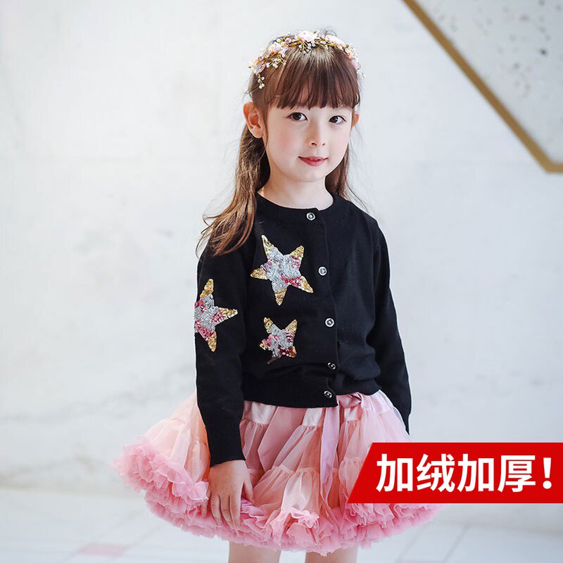 Ami Children's clothing Autumn and winter girl sweater coat Female baby Plush thickening Cardigan star Sweater skirtin the Children/Baby/Family fitted , Sweaters/Knitwear  category - from Buy2taobao.com to provide professional Taobao agent buy service