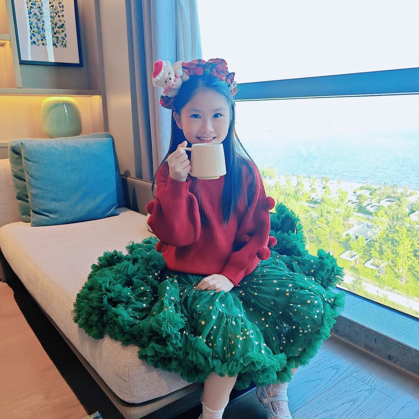 【爆款】圣诞节小女孩兔兔套装