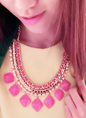 晚宴水晶夸张日韩风短款锁骨链