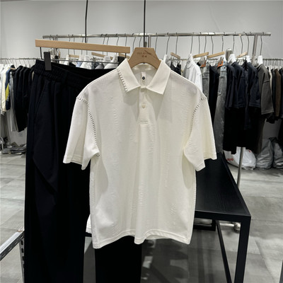 2025夏季男修身短袖polo衫t恤潮