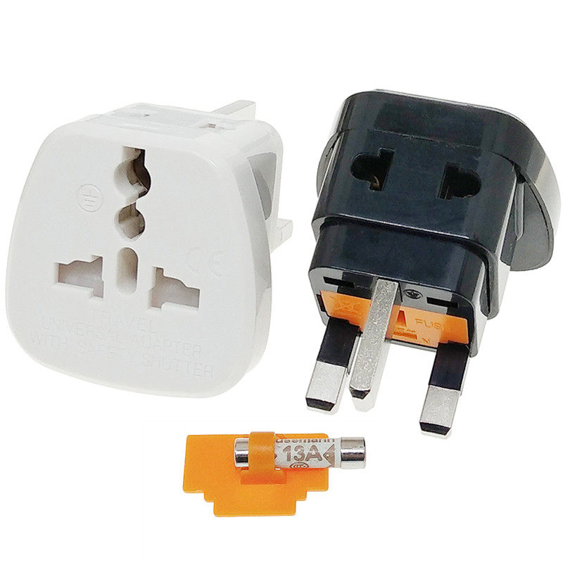 大面板英标带保险一转二万用转换插头中国香港 新加坡插座13a