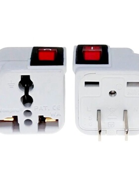 Wonpro稳不落带开关插座三脚转两脚国标美标万能转换插头白色黑色