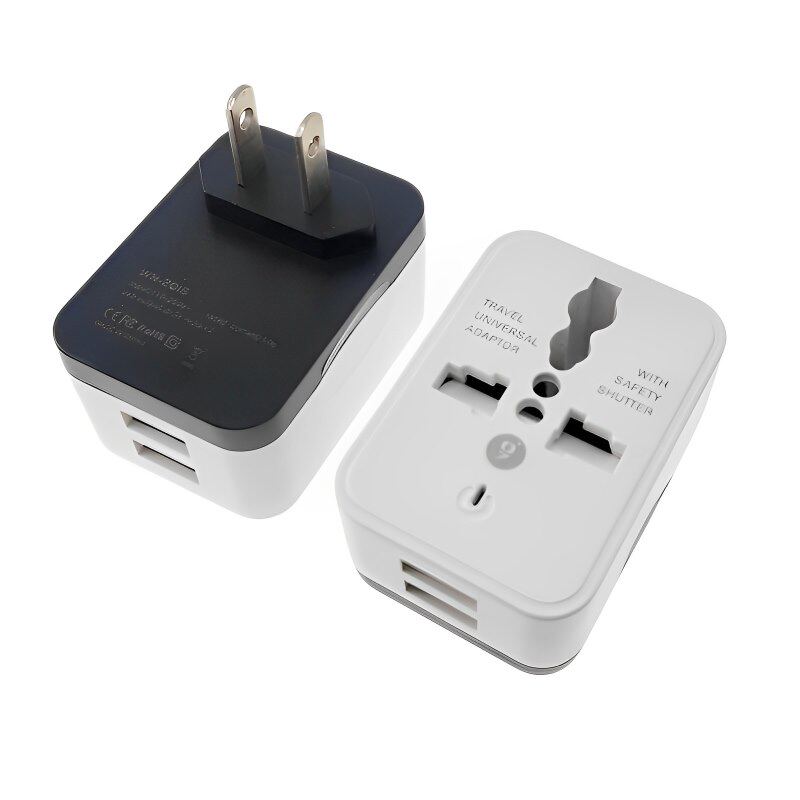 一转二三国标美标万用转换双USB