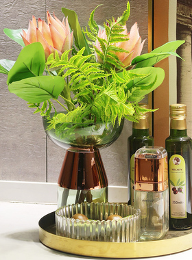 厨房田园风花艺软装吊柜创意摆件