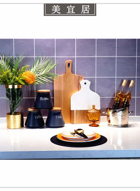 包邮新古典橙色系厨房用品饰品摆件人气橱柜展示间样板间软装配饰