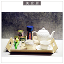 洛可可厨房咖啡壶组合套装 整体橱柜瓷砖展厅配饰家居饰品摆件 软装