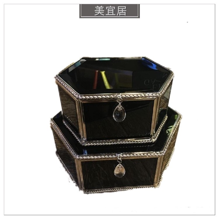 包邮家居卧室装饰品梳妆台首饰盒摆件家奢华样板房软装创意摆设品