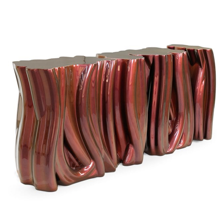 前台玻璃钢镀电变色龙蓝色