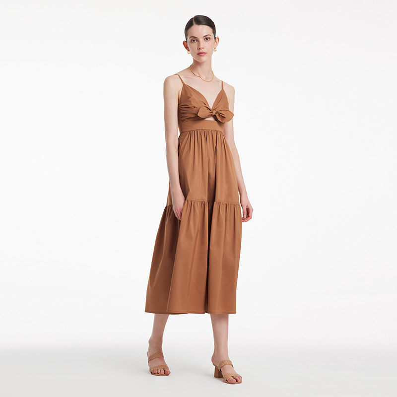 首降3折|歌莉娅吊带连衣裙女时尚夏季好看流行纯色无袖长裙