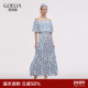 直降5折 歌莉娅提花连衣裙女夏季 高级感穿搭度假风长裙