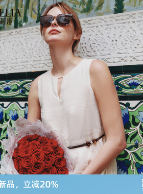 歌莉娅100%苎麻背心连衣裙女2026新款夏季巨好看花苞裙1F2C4K850