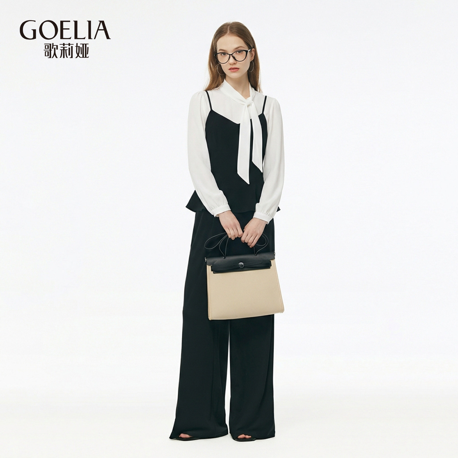 歌莉娅春季新品四面弹直筒裤套装（吊带+衬衫+直筒裤）1F2LAB0Z0,女装/女士精品,时尚套装,淘宝优惠券,粉丝福利购,淘宝优惠卷