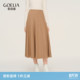 弹力薄呢高腰裙子 春季 首降3折 歌莉娅羊毛羊绒半身裙女2026新款