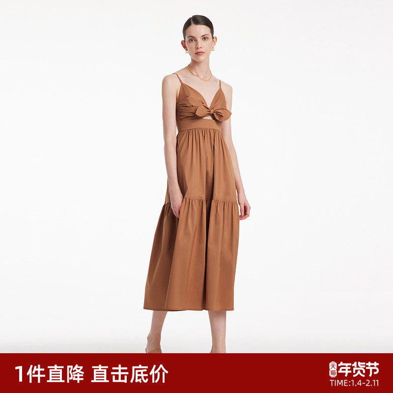 首降3折|歌莉娅吊带连衣裙女时尚夏季好看流行纯色无袖长裙,女装/女士精品,连衣裙,淘宝优惠券,粉丝福利购,淘宝优惠卷