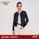 条纹上衣短款 首降5折 外套 2025新款 修身 歌莉娅羊毛开衫 女秋冬款